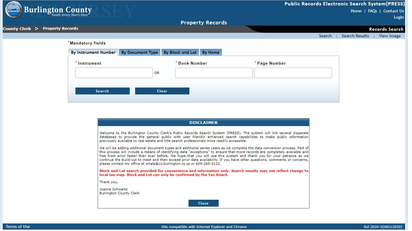 Public Records Electronic Search System